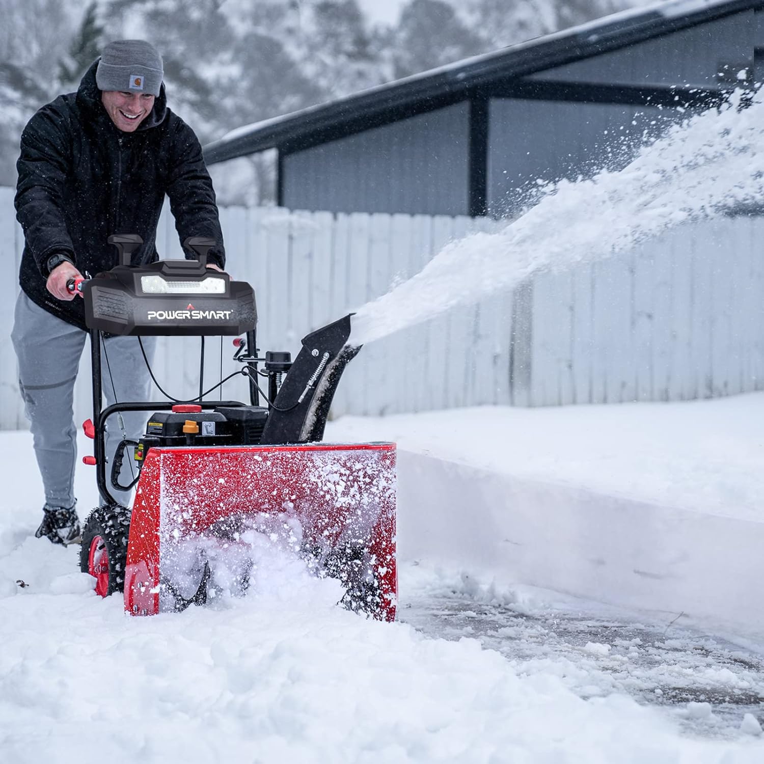 PowerSmart Snow Blower 24 Inch 2-Stage 212cc Engine Gas Powered with Electric Start PS24